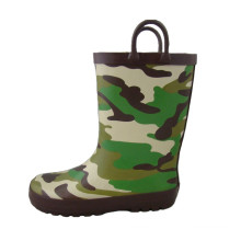 Camo Printed Kid&#39;s Regenstiefel mit Griff für Jungen